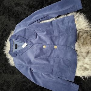 NWT WOMENS TALBOTS BLUE CORDUROY BLAZER SIZE 8